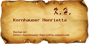 Kornhauser Henrietta névjegykártya